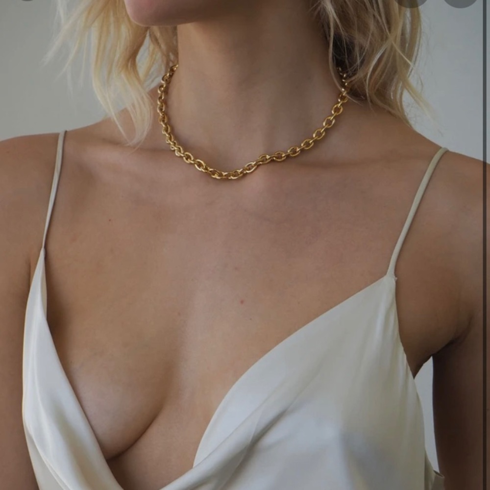 Lili Claspe oval link petite necklace gold